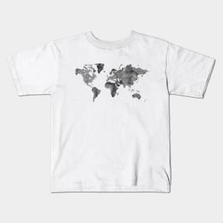 Black world map Kids T-Shirt